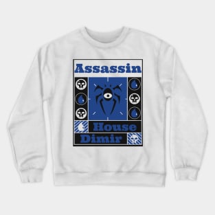 House Dimir | Assassin | MTG Guild Black & Blue on White Design Crewneck Sweatshirt